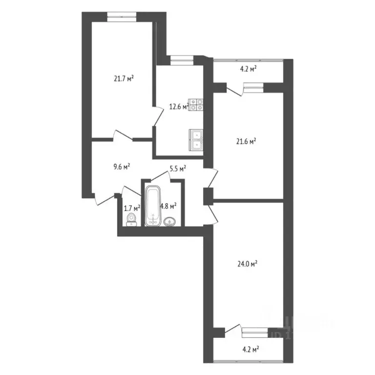 3-к кв. Тюменская область, Тюмень Широтная ул., 171к1 (102.5 м) - Фото 2