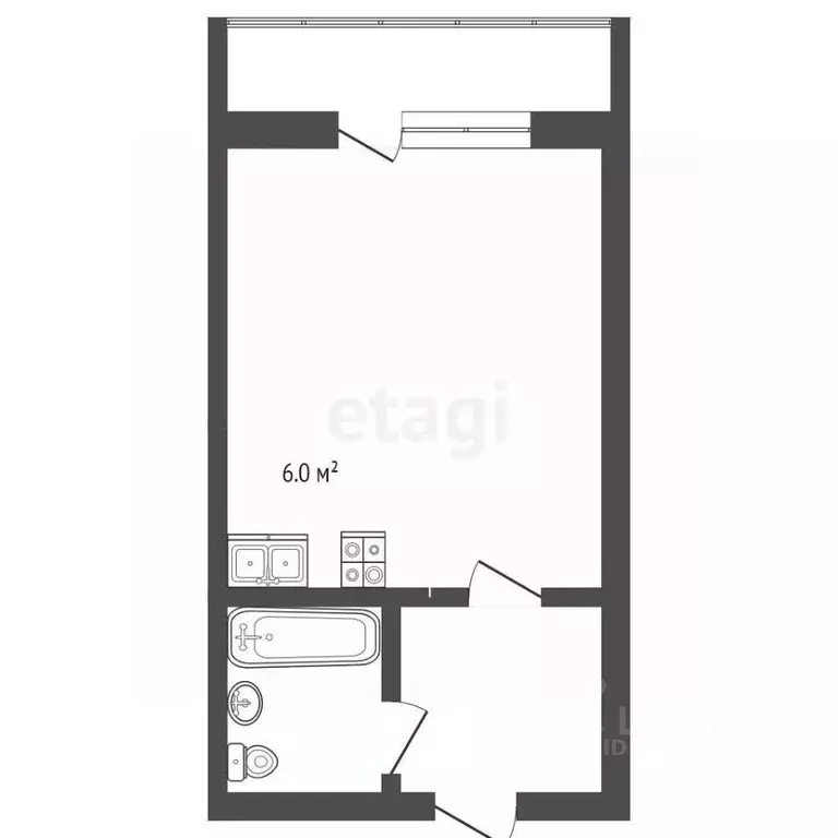 Студия Ханты-Мансийский АО, Сургут тракт Тюменский, 6/1 (24.0 м) - Фото 2