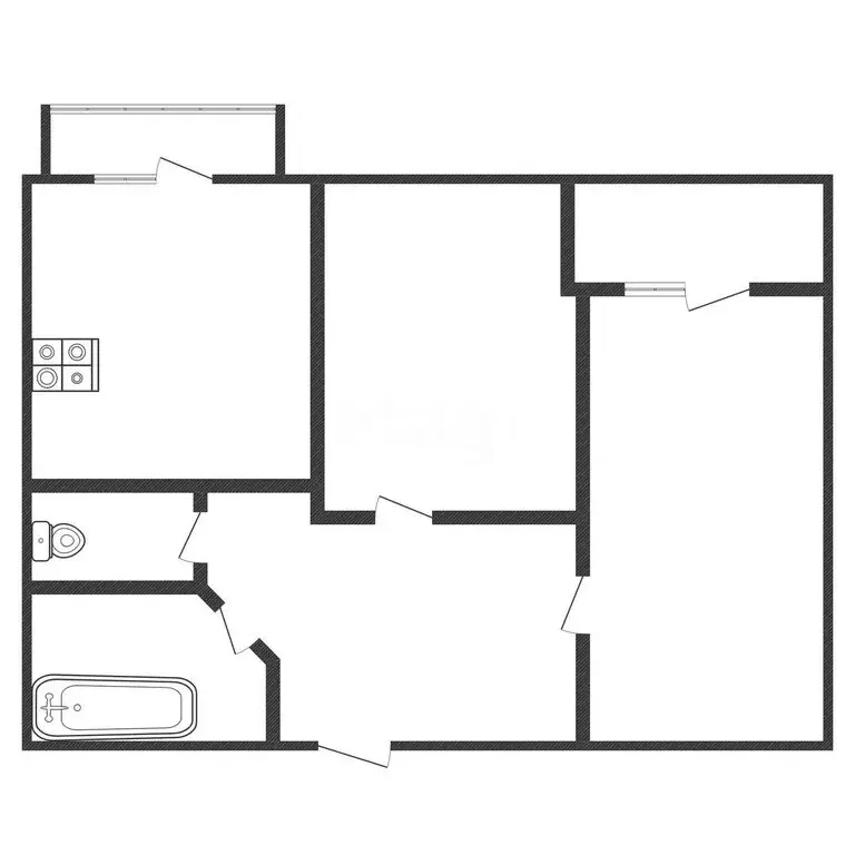 2-комнатная квартира: Черкесск, Партизанская улица, 91 (61.7 м) - Фото 2