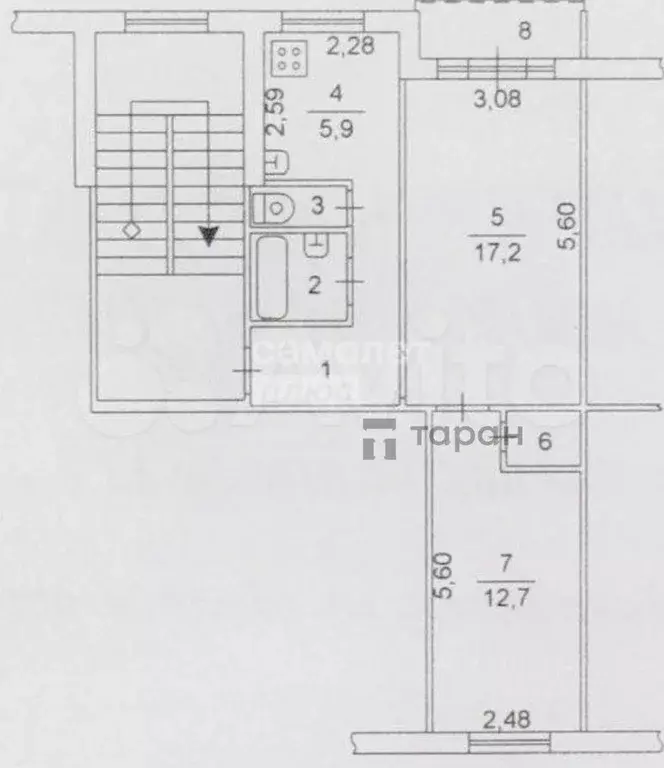 2-к кв. Челябинская область, Челябинск Комсомольский просп., 53 (46.0 ... - Фото 2