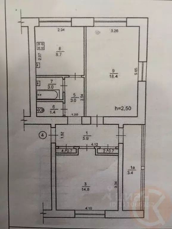 2-к кв. Крым, Евпатория городской округ, Мирный пгт ул. Сырникова, 18 ... - Фото 2