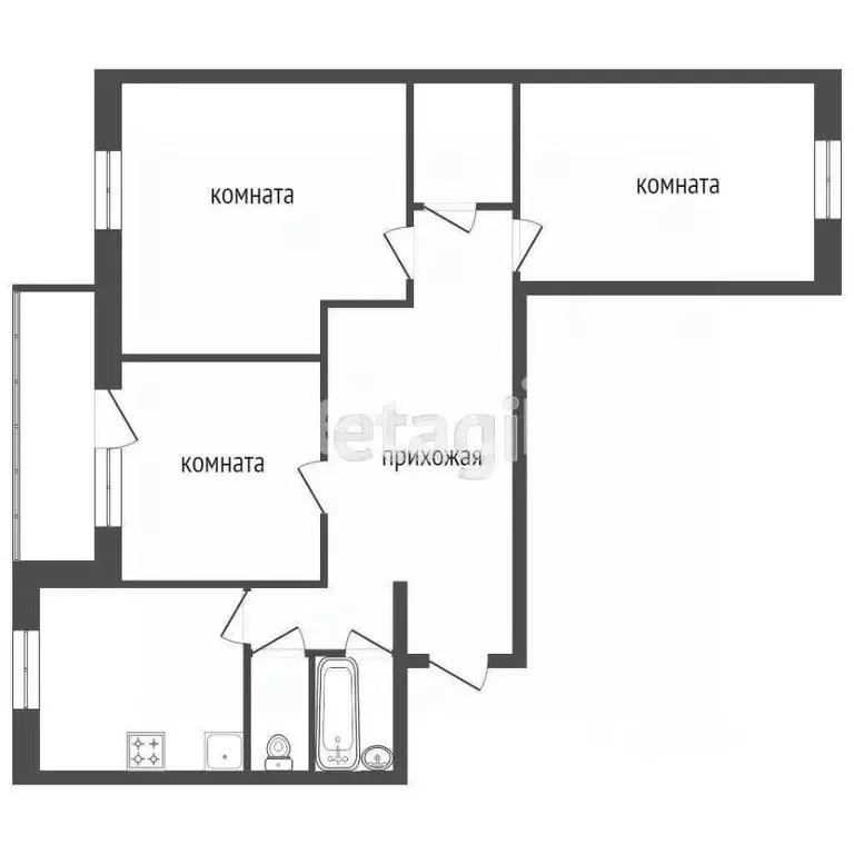 3-к кв. красноярский край, красноярск караульная ул, 42 (67.9 м) - Фото 0