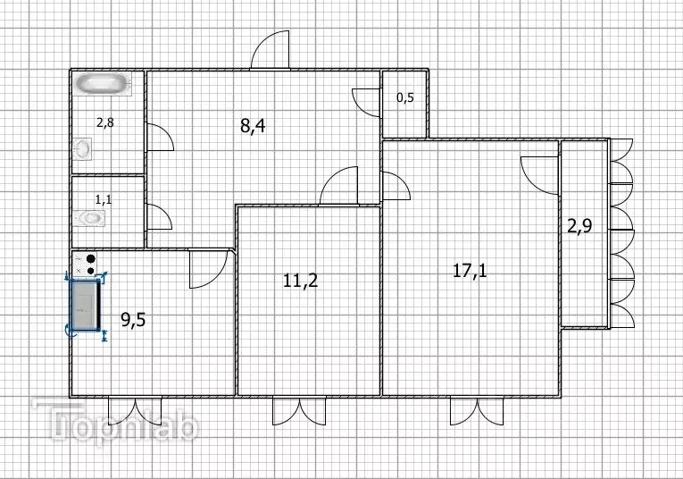 2-к кв. Башкортостан, Уфа Дагестанская ул., 27 (51.1 м) - Фото 1