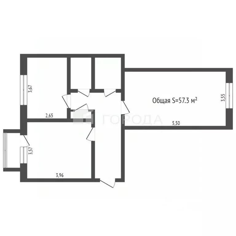 2-к кв. Алтайский край, Новоалтайск ул. Гагарина, 6 (57.3 м) - Фото 1