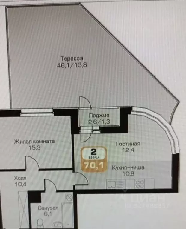 2-к кв. Красноярский край, Красноярск Октябрьская ул., 16 (70.0 м) - Фото 1