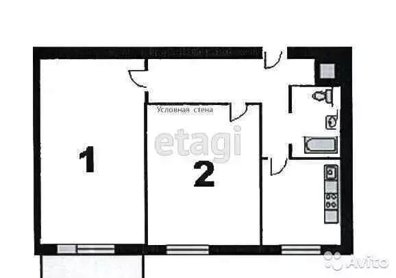 2-комнатная квартира: Долинск, Хабаровская улица, 11 (44 м) - Фото 1