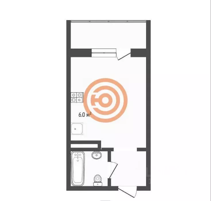 Студия Тюменская область, Тюмень ул. Верхнетарманская, 5 (20.1 м) - Фото 2