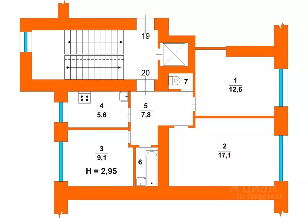 3-к кв. Свердловская область, Екатеринбург ул. Шейнкмана, 19 (57.0 м) - Фото 0