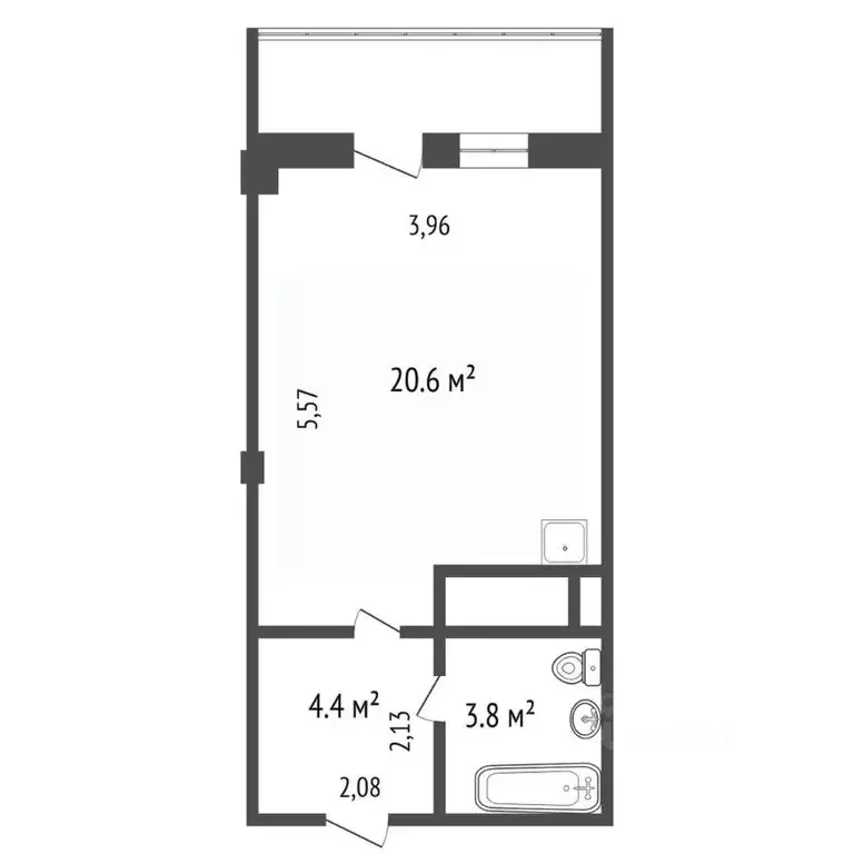 Студия Красноярский край, Красноярск Дудинская ул., 2Б (28.8 м) - Фото 1