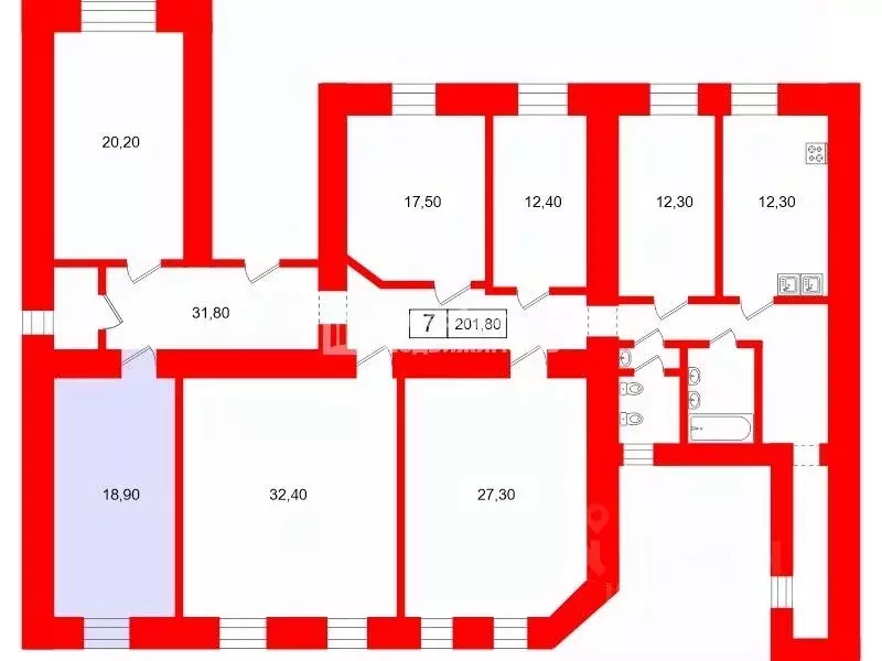 Комната Санкт-Петербург 8-я Васильевского острова линия, 41 (18.9 м) - Фото 1
