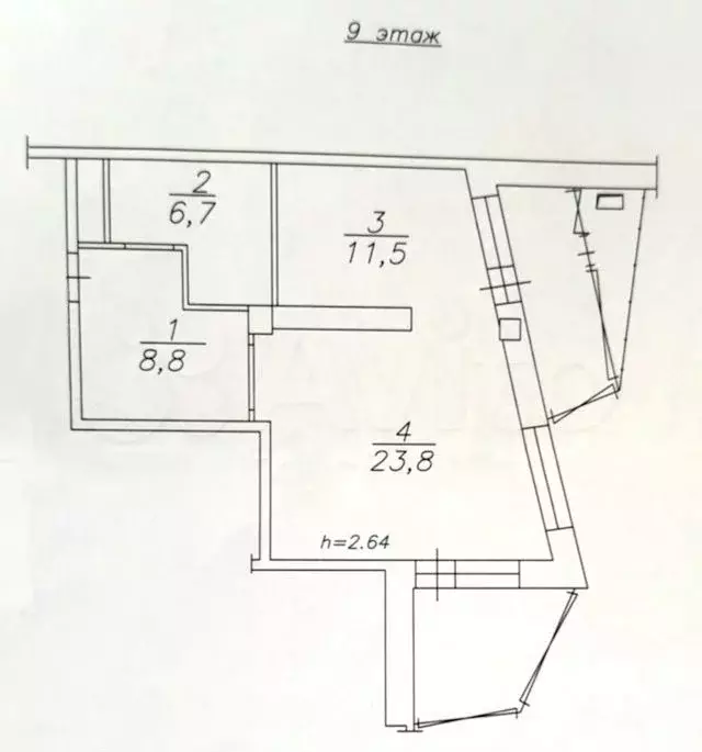 1-к. квартира, 51 м, 9/16 эт. - Фото 0