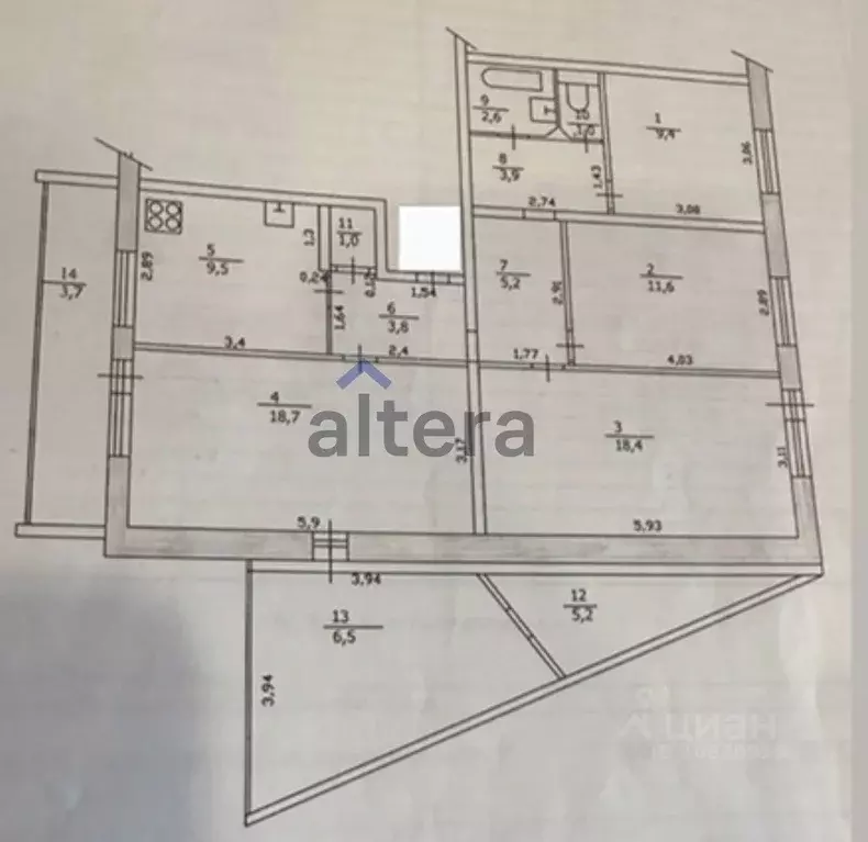4-к кв. Татарстан, Казань просп. Победы, 124 (85.1 м) - Фото 2