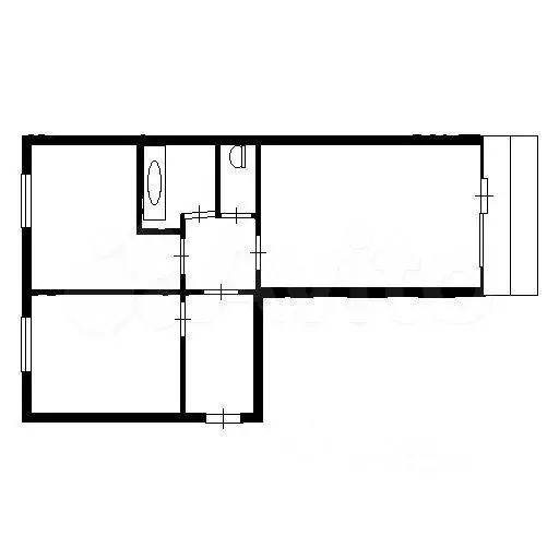 2-к. квартира, 46,3 м, 1/9 эт. - Фото 0