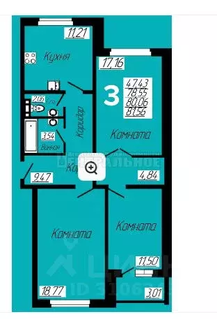 3-к кв. Смоленская область, Смоленск ул. Филатова, 1 (81.33 м) - Фото 0