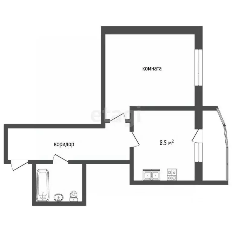 1-к кв. Самарская область, Самара Солнечная ул., 16 (39.4 м) - Фото 2