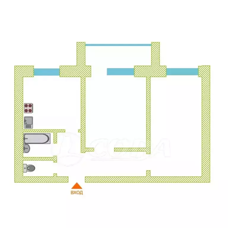 2-комнатная квартира: Боровский, Первомайская улица, 21 (52 м) - Фото 2