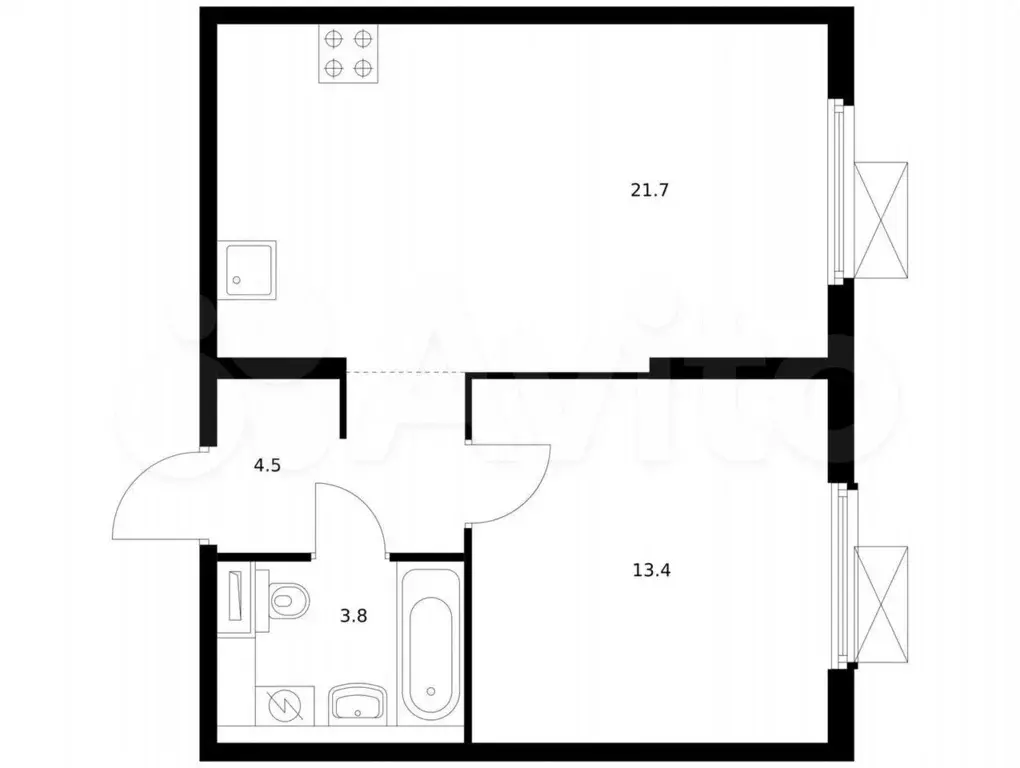 1-к. квартира, 42,5 м, 29/33 эт. - Фото 0