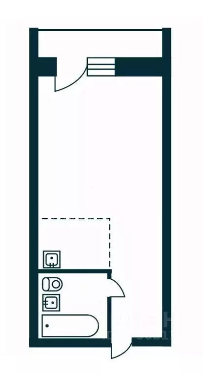 Студия Новосибирская область, Новосибирск ул. Костычева, 74/1 (23.9 м) - Фото 2
