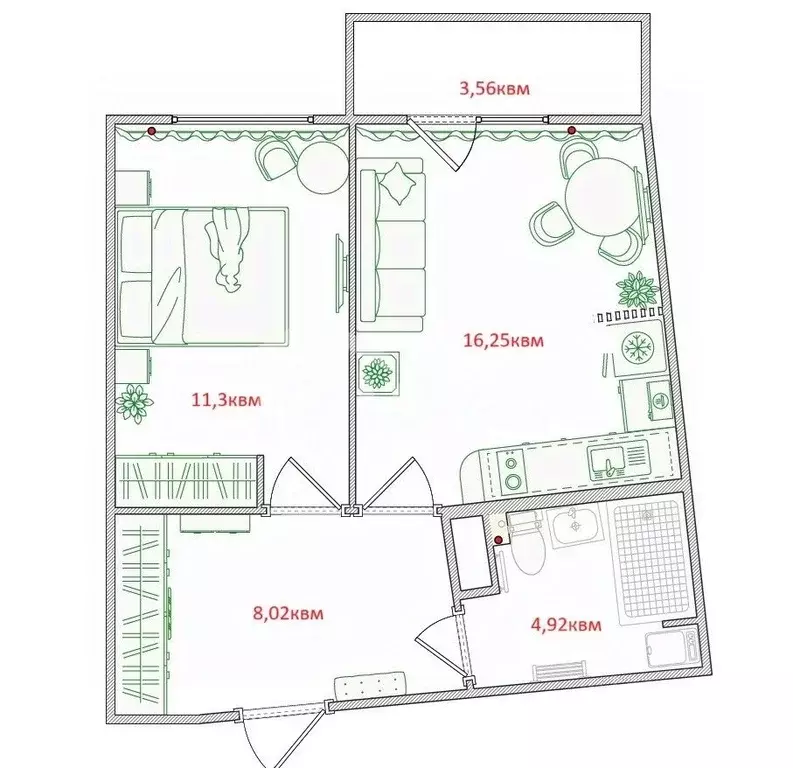 1-к кв. Санкт-Петербург Коломяжский просп., 13к3 (44.05 м) - Фото 2