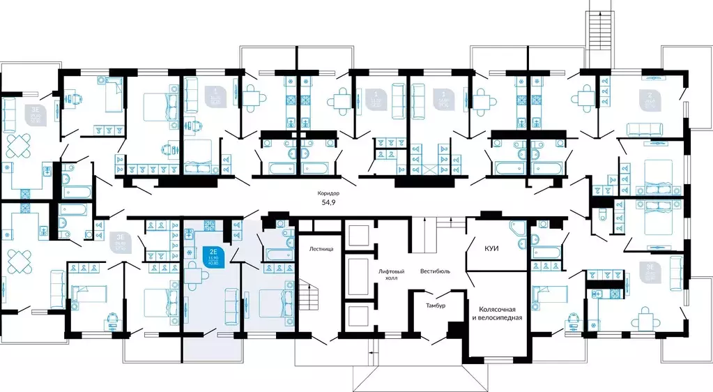 2-к кв. Краснодарский край, Краснодар ул. Конгрессная, 41к1 (69.5 м) - Фото 2