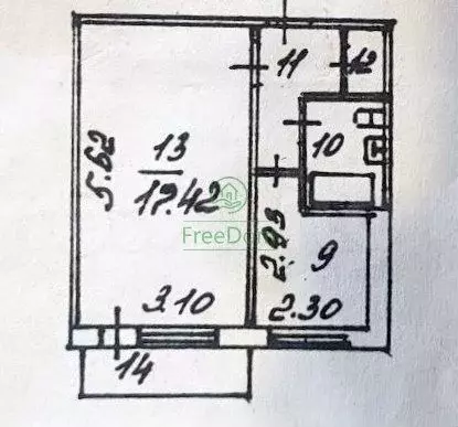 1-к. квартира, 31,5 м, 2/5 эт. - Фото 0