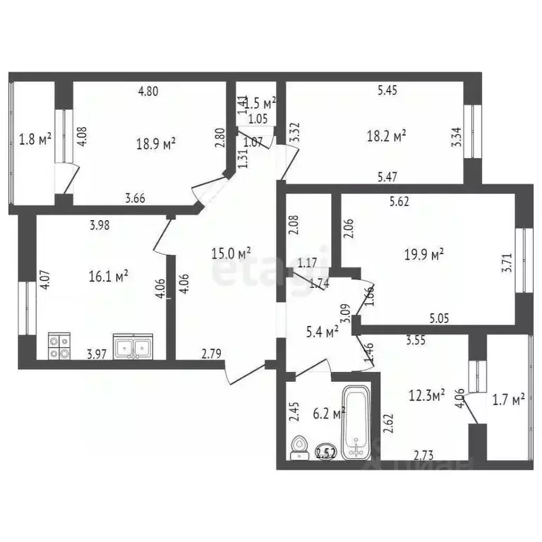 4-к кв. Мордовия, Саранск ул. Воинова, 32А (115.9 м) - Фото 2