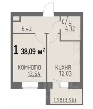 1-к кв. Владимирская область, Муром Муромская ул., 25А (38.09 м) - Фото 0