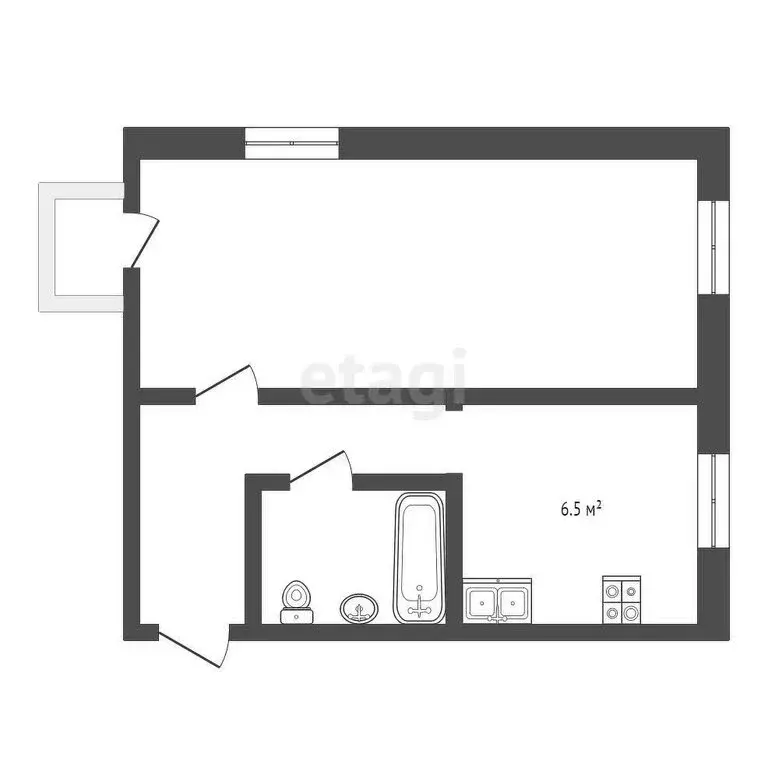 1-комнатная квартира: Коряжма, улица имени Дыбцына, 4 (31.9 м) - Фото 0
