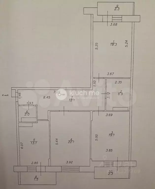 3-к кв. Татарстан, Казань ул. Юлиуса Фучика, 14В (106.7 м) - Фото 2