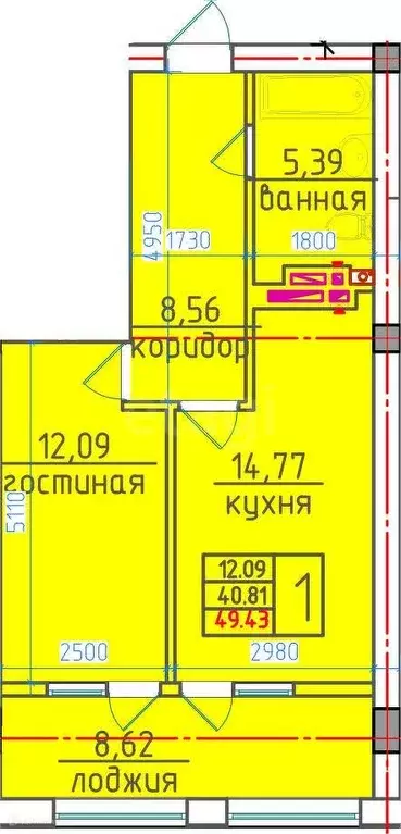 Продаётся 1-к квартира, 50 м - Фото 1