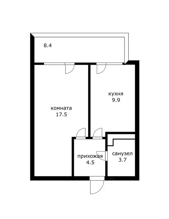 1-к кв. Краснодарский край, Краснодар Уральская ул., 100 (40.0 м) - Фото 2
