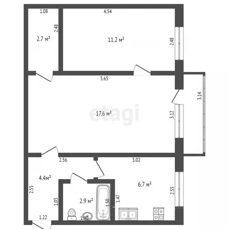 2-к кв. Забайкальский край, Чита Новобульварная ул., 113 (45.0 м) - Фото 1