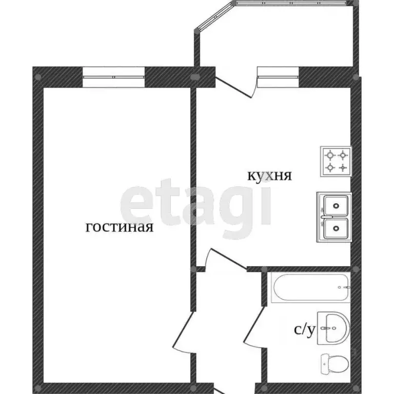 1-к кв. Ханты-Мансийский АО, Сургут ул. Ивана Захарова, 12/1 (36.5 м) - Фото 2