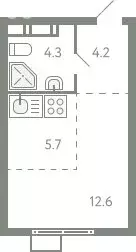 Квартира-студия: Молоково, жилой комплекс Ново-Молоково, 13 (26.4 м) - Фото 1