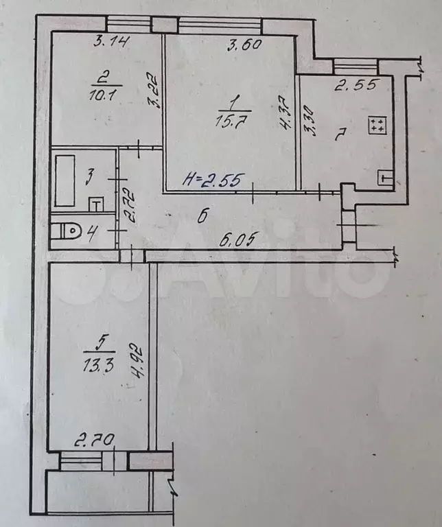 3-к. квартира, 62,5 м, 6/9 эт. - Фото 0