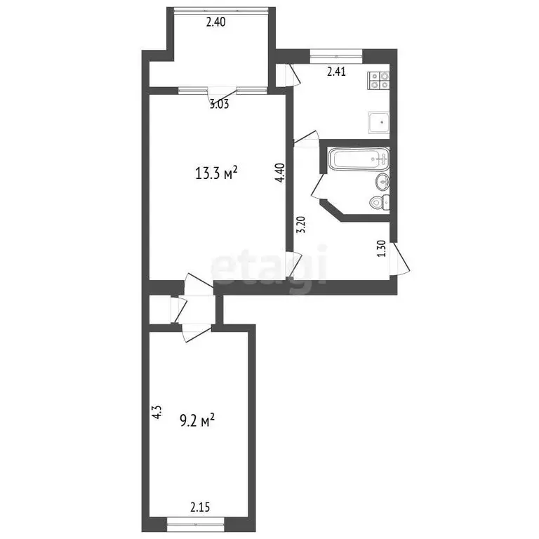 2-комнатная квартира: Сочи, Донская улица, 38 (36.6 м) - Фото 0