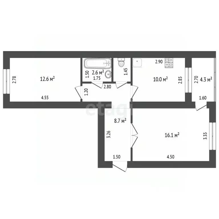 2-к кв. Мордовия, Ковылкино ул. Королева, 21 (47.2 м) - Фото 2