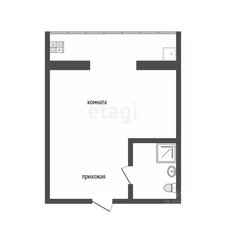 Студия Ставропольский край, Железноводск ул. Ленина (14.7 м) - Фото 1