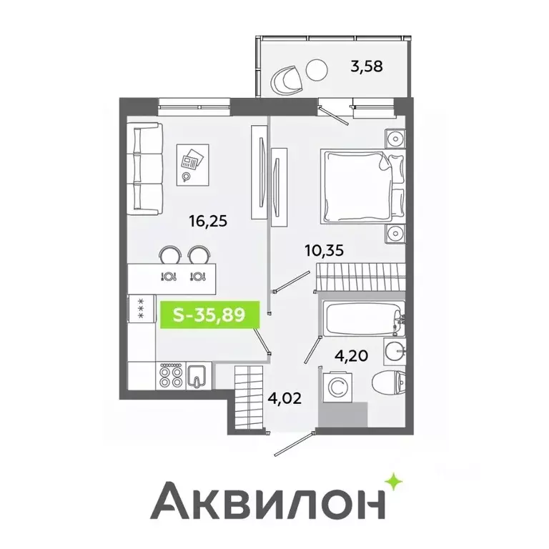 2-к кв. Ленинградская область, Всеволожский район, Заневское городское ... - Фото 1