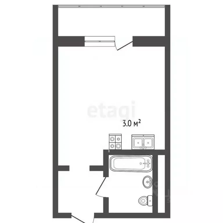 Студия Татарстан, Набережные Челны 34-й комплекс, 1блок4 (26.0 м) - Фото 1