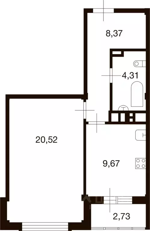 1-к кв. Москва д. Ивановское, ул. Николинские Ключи, 41 (43.0 м) - Фото 0