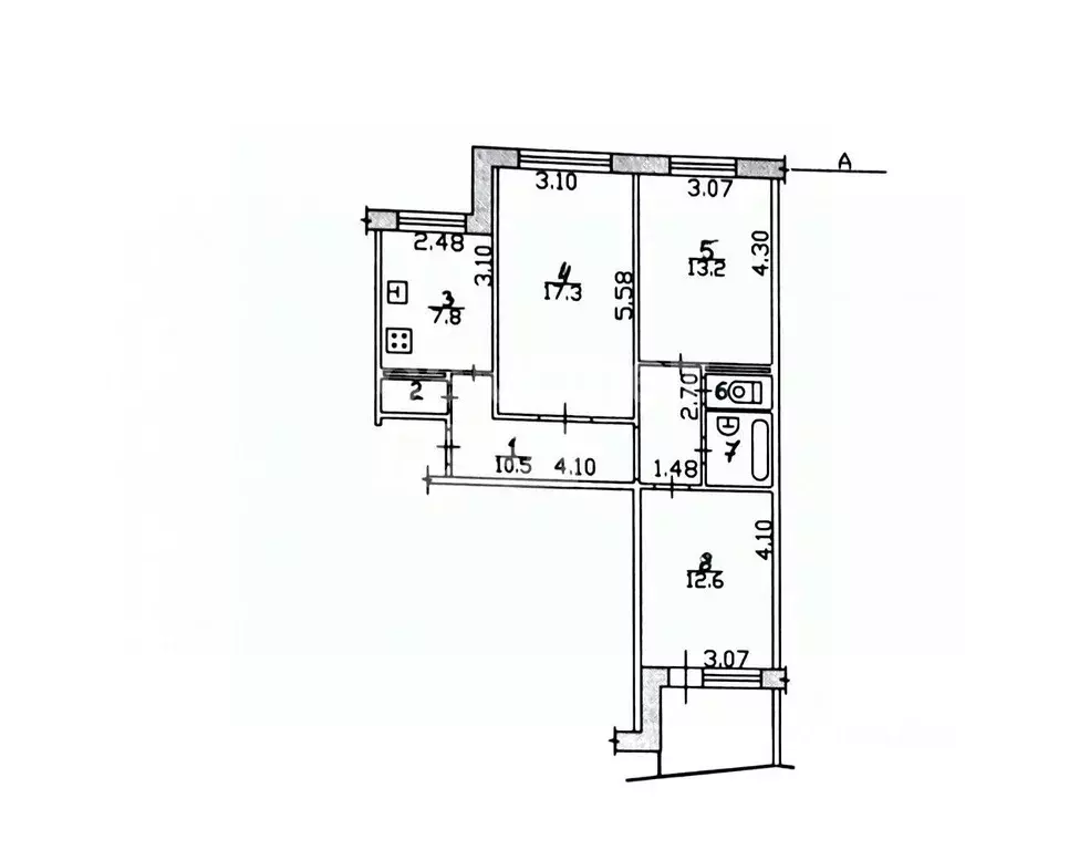 3-к кв. Орловская область, Орел ул. Максима Горького, 58 (66.4 м) - Фото 2