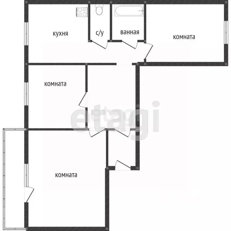 3-к кв. Свердловская область, Нижний Тагил Валегинская ул., 7 (62.0 м) - Фото 1