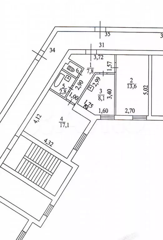 2-к. квартира, 51 м, 3/3 эт. - Фото 0