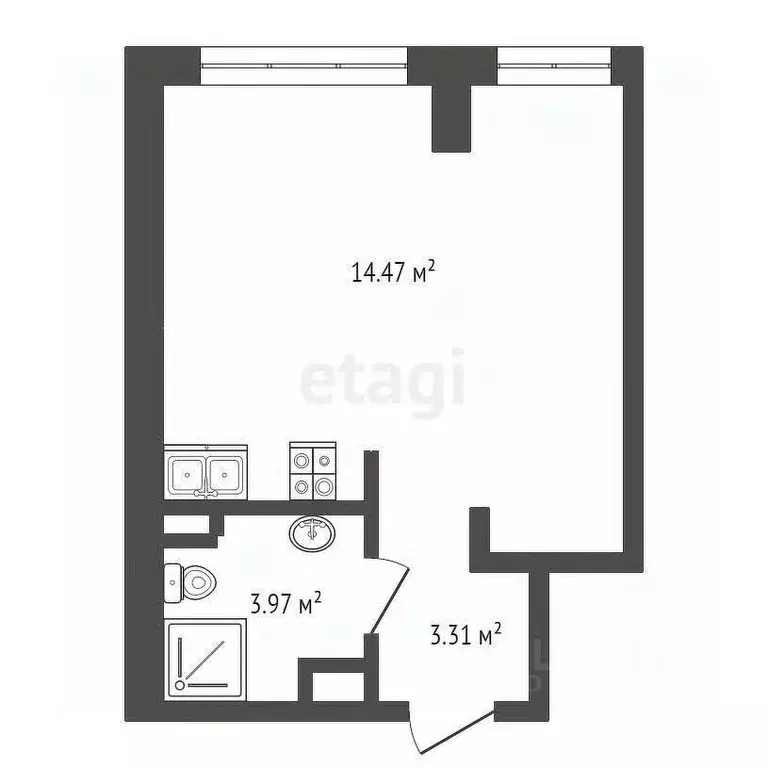 Студия Москва ул. 4-я Марьиной рощи, 12К1 (31.82 м) - Фото 1