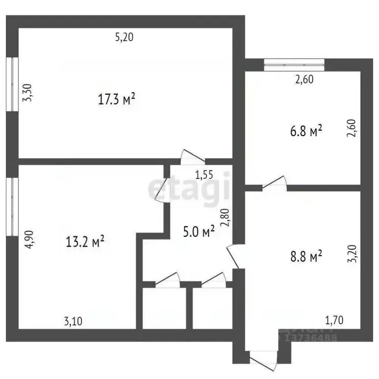 2-к кв. Амурская область, Сковородино ул. Победы, 1В (54.0 м) - Фото 2