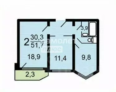 2-комнатная квартира: посёлок городского типа Боброво, территория ДНТ ... - Фото 2