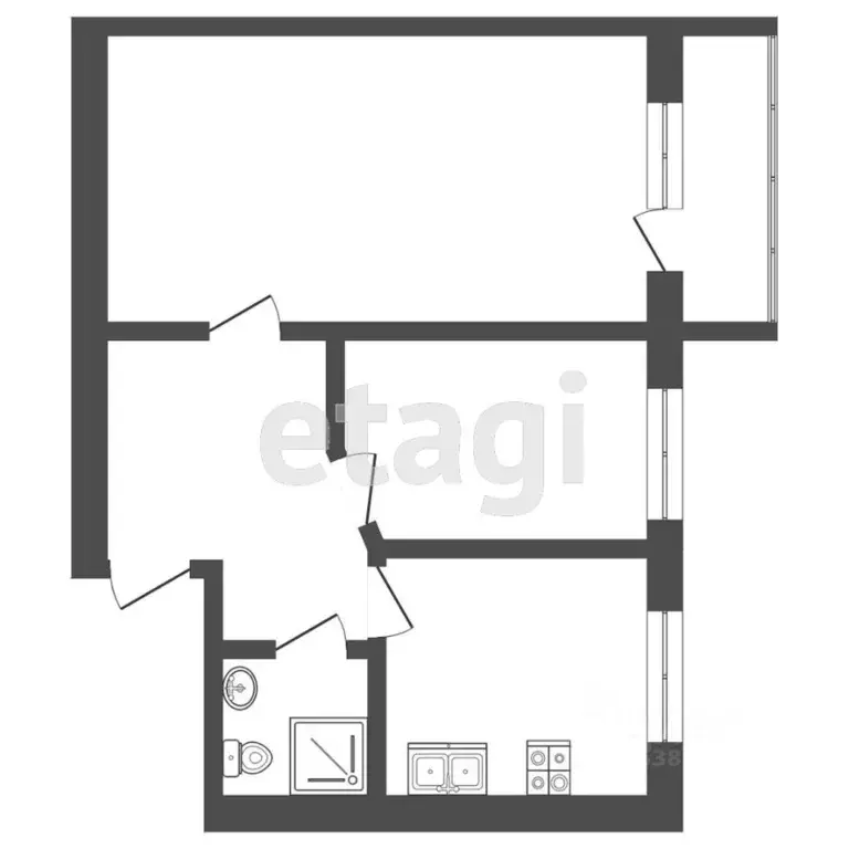 2-к кв. Ростовская область, Ростов-на-Дону ул. Кулагина, 21 (55.0 м) - Фото 1