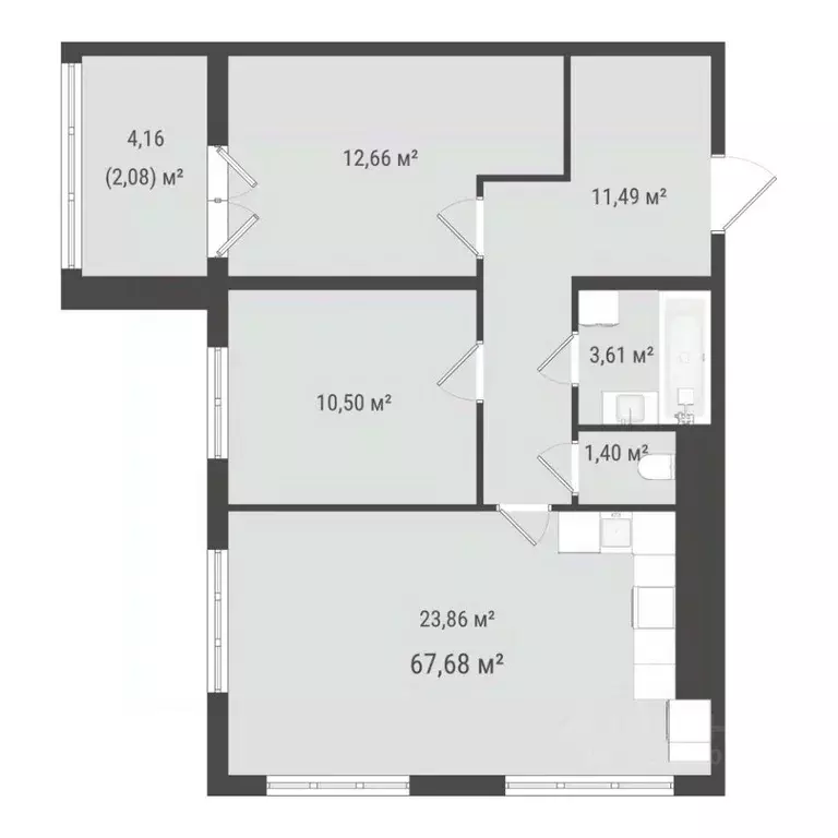 2-к кв. Сахалинская область, Южно-Сахалинск ул. Ленина (65.6 м) - Фото 0