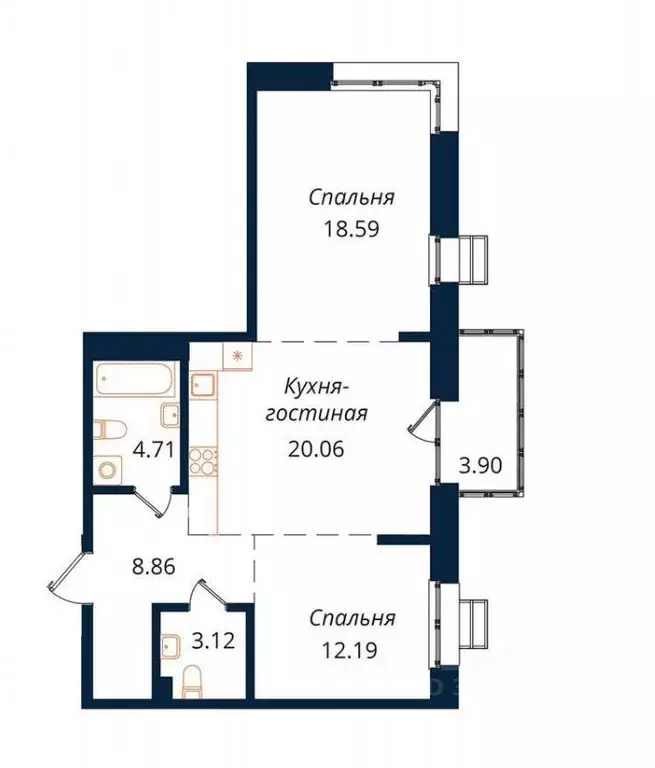 2-к кв. Иркутская область, Иркутск ул. Юрия Левитанского, 12 (72.0 м) - Фото 0